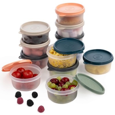 EYNEL Set of 12 Small Round 9 oz Clear Deli Containers with Lids, 9 oz,