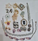 Vintage Costume Jewelry Lot Mixed Necklaces Bracelets Earrings =13