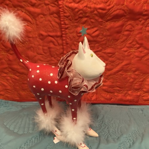 Department 56 Krinkles 9” CAT Red Polka Dot Fur Holiday Figure Patience Retired - Picture 7 of 10