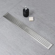 SaniteModar 30-Inch Linear Shower Drain w/ Flat and Tile Insert 2-in-1 Black