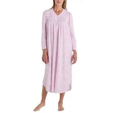 Brand New Miss Elaine Women's Size M Pink Paisley Lace Trim Nightgown Robe