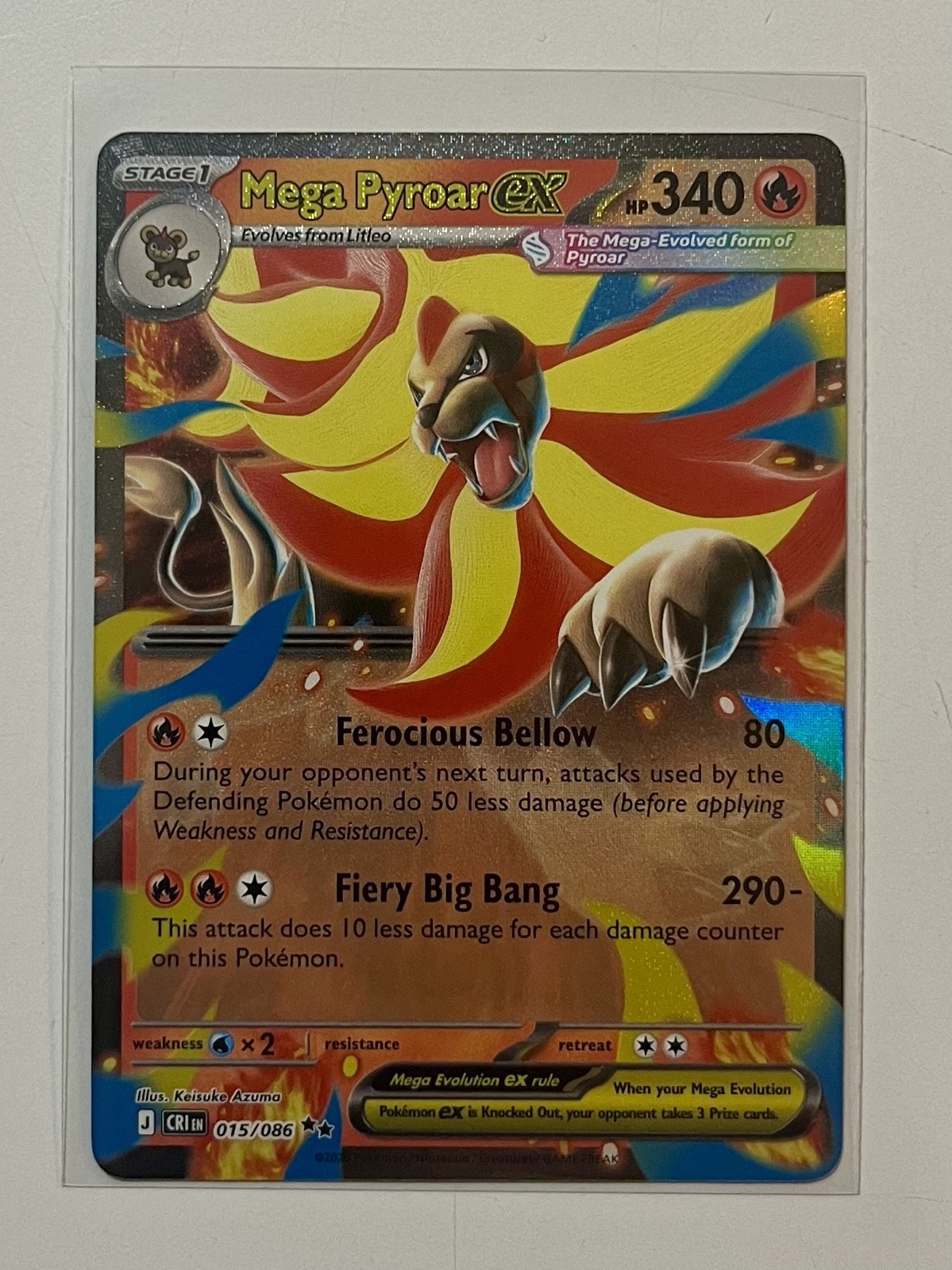 Mega Pyroar ex 015/086 Me04: Chaos Rising Holo