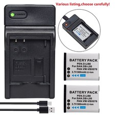 VW-VBX070 Battery or charger for Panasonic HX-DC10 HX-DC1 HX-WA10 DB-L80 DLi88