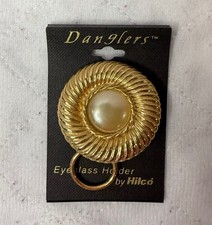 Danglers by Hilco Gold Pearl Eyeglass Holder - New on Card