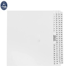 Side Collated Tabs 1-100 AVE Style Letter Size White/Black Paper