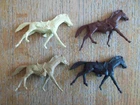 1961 MARX  Giants Blue and Gray Playset full set of 4 flat colored Horses