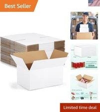 30-Pack 10x7x5 White Cardboard Shipping Boxes - Durable & Versatile Packaging