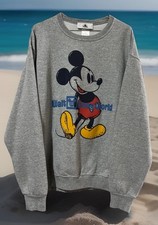 Walt Disney World Crewneck Sweater Size Large Gray Mickey Mouse