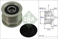 INA Generatorfreilauf FüR Seat Skoda VW