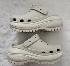 Crocs Beige Unisex Adults Clog Sandals UK 5 Rubber Upper Slip On