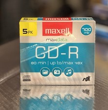 Maxell 5 PACK Max Data CD-R Blank Music Data Recordable 80min 700MB Disc Sealed