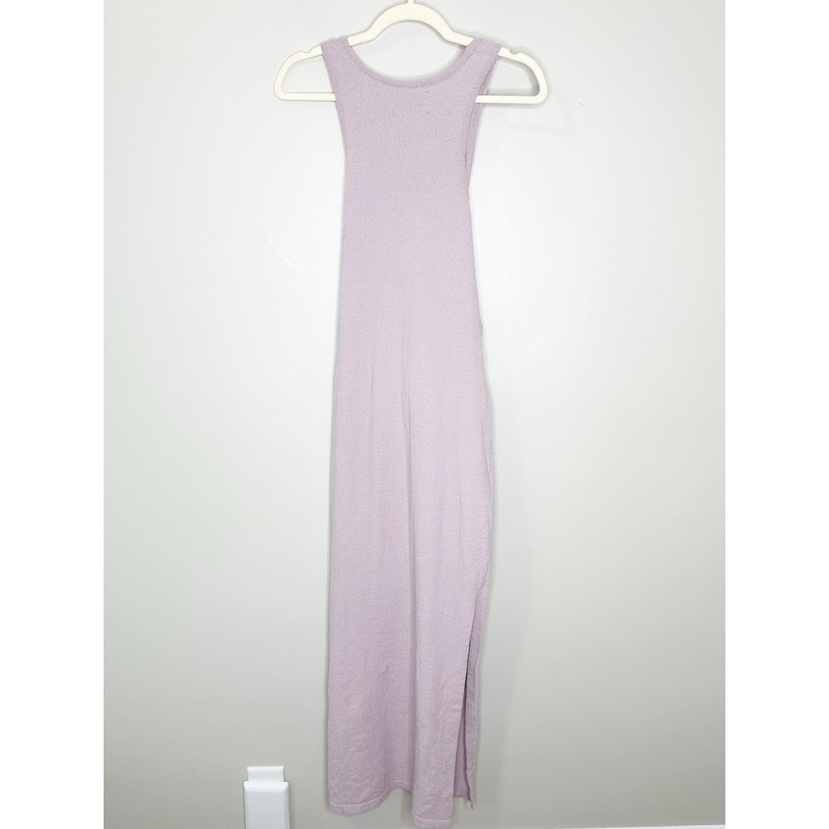Nanushka Terry Knit Mame Dress Maxi Tie Front Sleeveless Purple Lilac  Medium | eBay