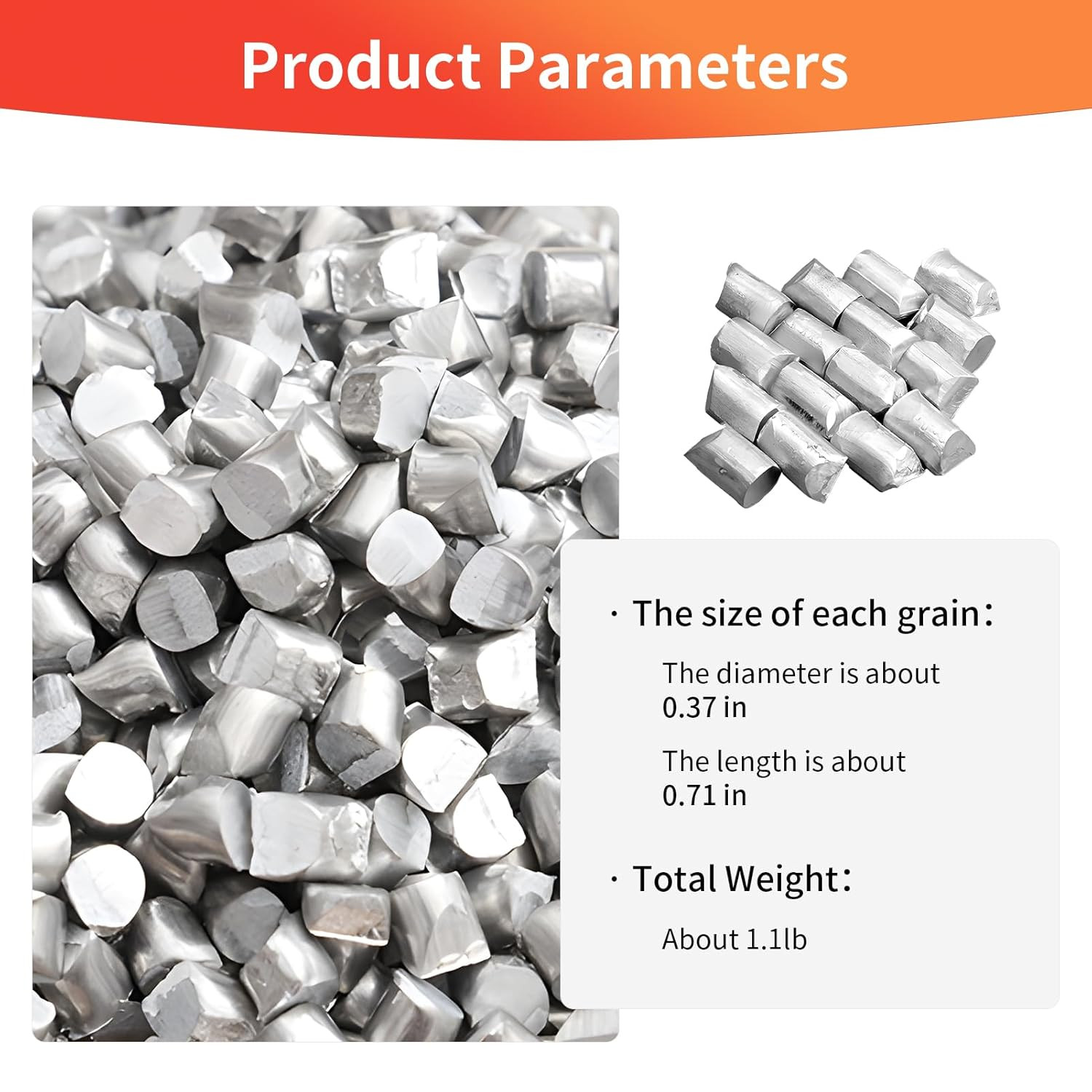 4 Lb Aluminum Pellets 99.6% Pure Raw Metal Casting Melting Foundry Shot Ingot