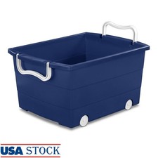 Kids Rolling Toy Storage Bin Stackable Wheeled Organizing Baskets W/ Handles New