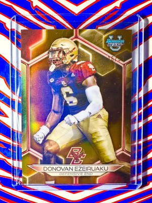 2023 Bowman University Best Donovan Ezeiruaku Gold Refractor /50 #14 BC Eagles