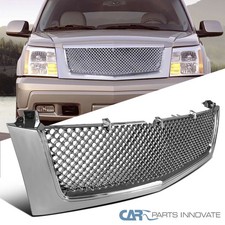 Fit 2002-2006 Cadillac Escalade Chrome Mesh Style Front Bumper Hood Grill Grille