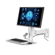 Mount Plus MED02 Medical Wall Mount Workstation with Folding Keyboard Tray | ...
