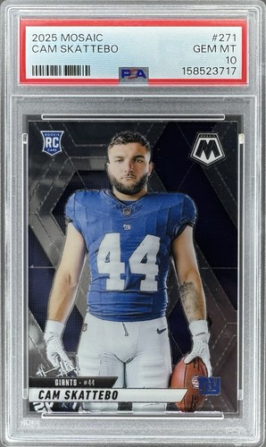 Panini 2025 Mosaic Rookie Variations Cam Skattebo #271 PSA 10 RC Giants