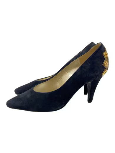 GIANNI VERSACE/Pumps/35.5/NVY/Suede