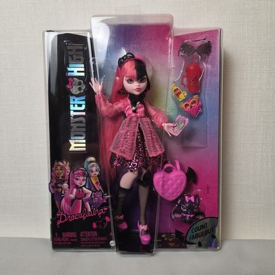 Monster High Draculaura G3 Reboot Mattel 2022 Gen 3 with Count Fabulous Pet NIB