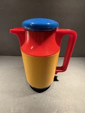 Vintage Multicolored Thermal Carafe Thermos Pitcher A. K. Das & Co