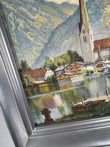 Edward J Hűmmer 1955 Oil On Canvas Painting “Egern Am Tegernsee” Tegernsee Abbey - Foto 8 di 15