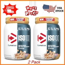 (2 Pack) Dymatize ISO100 Whey Isolate Protein Powder 25g Cinnamon Cereal