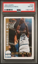 1992 HOOPS #442 SHAQUILLE O'NEAL ROOKIE RC PSA 8