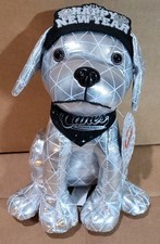 Raising Canes Happy New Year Countdown Cane Limited Edition Silver Dog Plush Toy