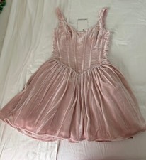 Reformation Contessa Dress Cherry Blossom Pink Velvet Party Dress Size 0