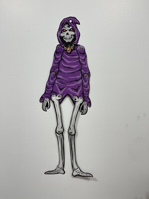 Skeleton Halloween Diecut Jointed Skeleton Decoration Purple Vintage 22 Inch