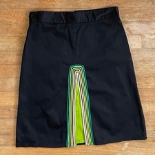 Vintage Embroidered Cotton Skirt Size Medium 29" Waist 1990s Striped A-Line