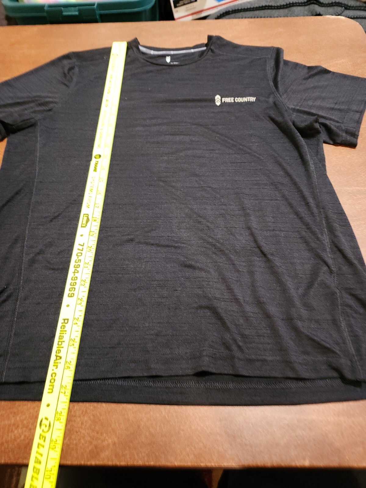 Free Country Ultimate Comfort Shirt LARGE L BLACK men microtech. EUC