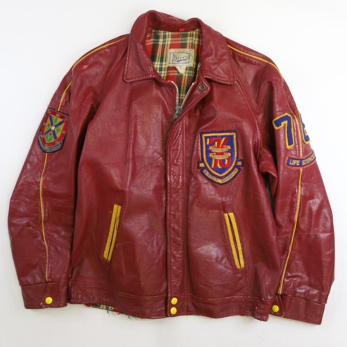 Vintage Queen's University Arts & Science Leather Varsity Jacket Size 42 70s