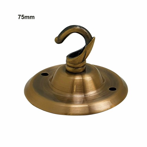 Placa de gancho de rosa de techo para lámpara de montaje de luz 75 mm de diámetro. Gancho + empuñadura de cable - Imagen 9 de 19