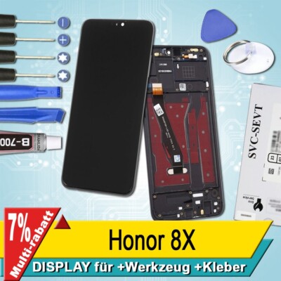 Display für Huawei Honor 8X Bildschirm Service Pack Schwarz Rahmen+