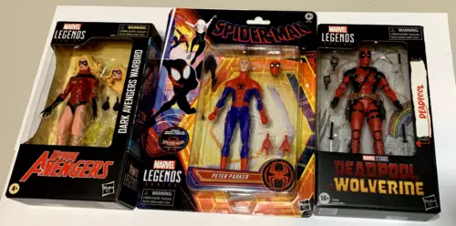 Marvel Legends Lot 3 DEADPOOL,WARBIRD Dark Avengers,PETER PARKER Spider-Man New