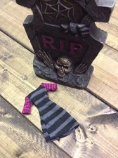 MONSTER HIGH ~ Create a Monster CAM Design Lab Gray Striped  Dress Replacement