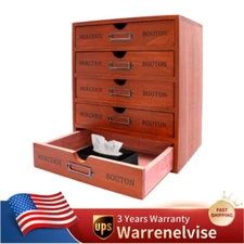 Vintage Jewelry Armoire Cabinet Chest Storage Organizer with 5 Drawers Pine Wood