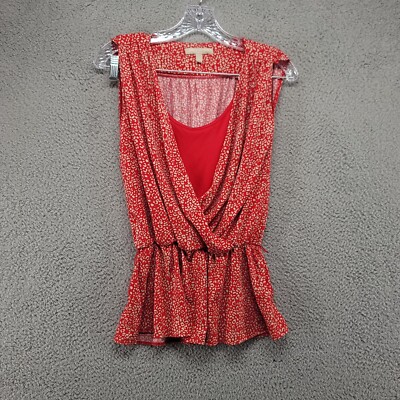 Banana Republic shirt womens small sleeveless red top drawstring blouse dress