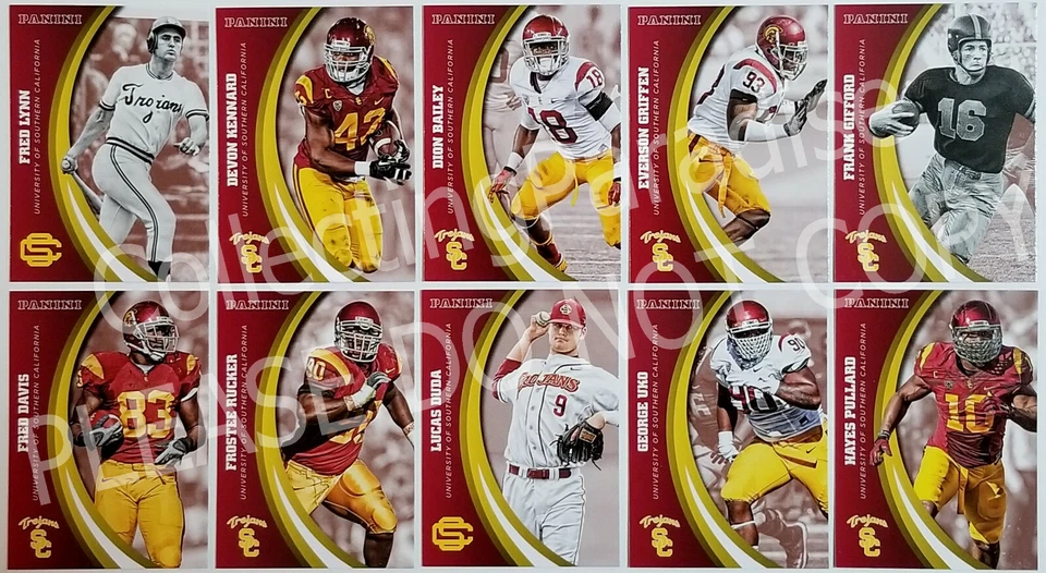 2015 Panini USC Trojans Full Set FRANK GIFFORD MARK MCGWIRE BILL SHARMAN DEROZAN - Image 2 of 4