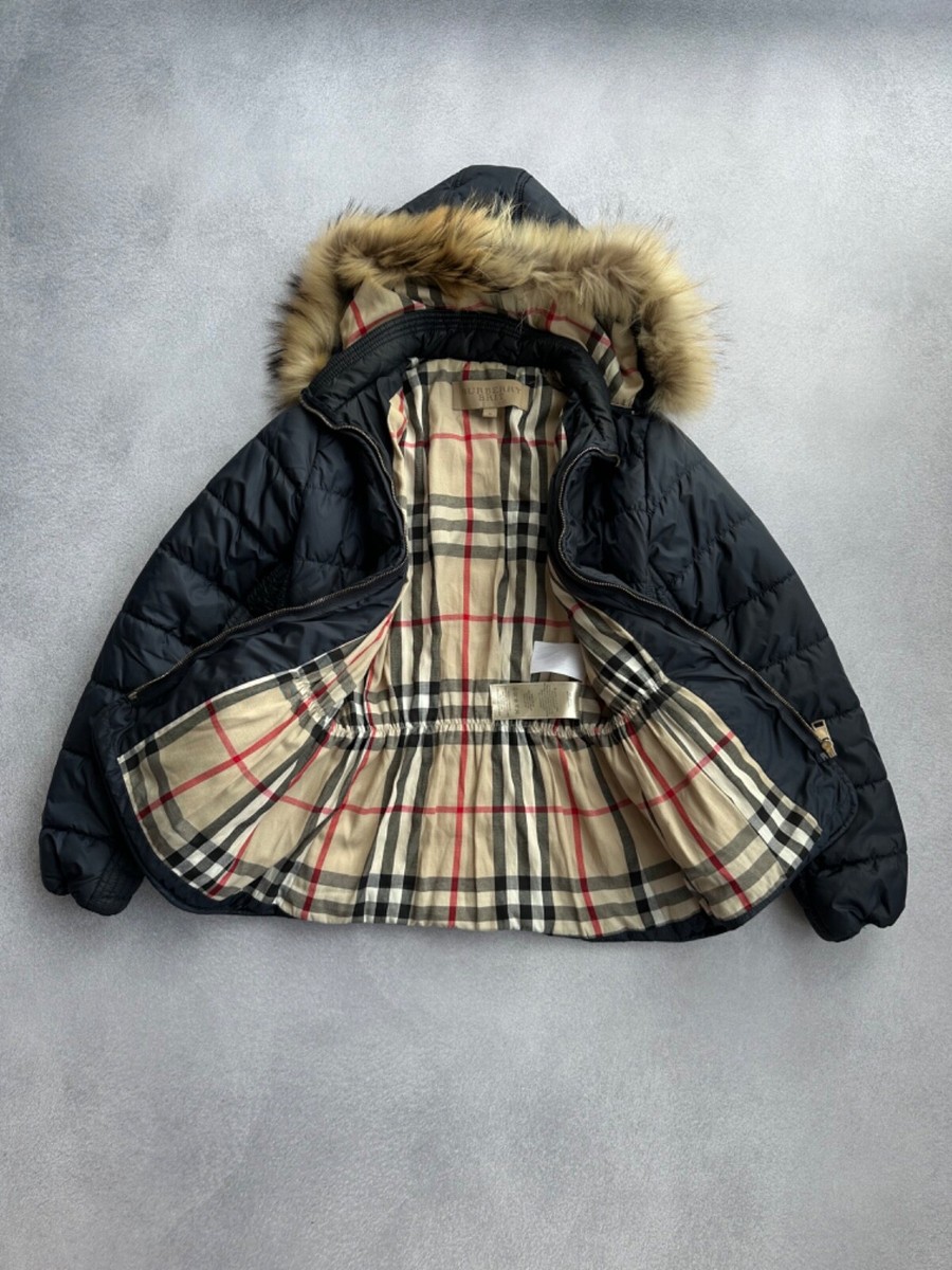 VTG Burberry Brit Woman Down Puffer Fur Hooded Jacket | eBay VTG Burberry Brit Woman Down Puffer Fur Hooded Jacket | eBay