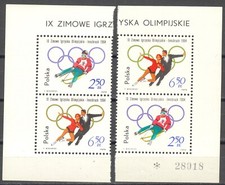 Olympische Winterspiele - Mi.Nr. 2 x 1462B + 2 x 1464B  -  1964 -Postfrisch (43a