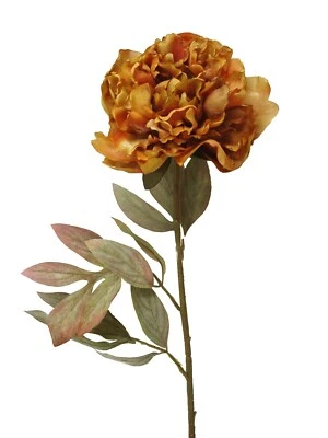 (01546) ARTIFICIAL FLOR INDIVIDUAL HOJAS PEONIA PAEONIA NARANJA - Imagen 1 de 2