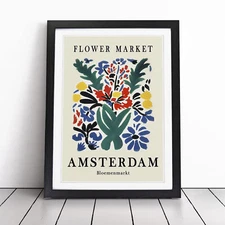 Amsterdam Flower Market No.1 Exhibition Framed Canvas Wall Art Print Picture