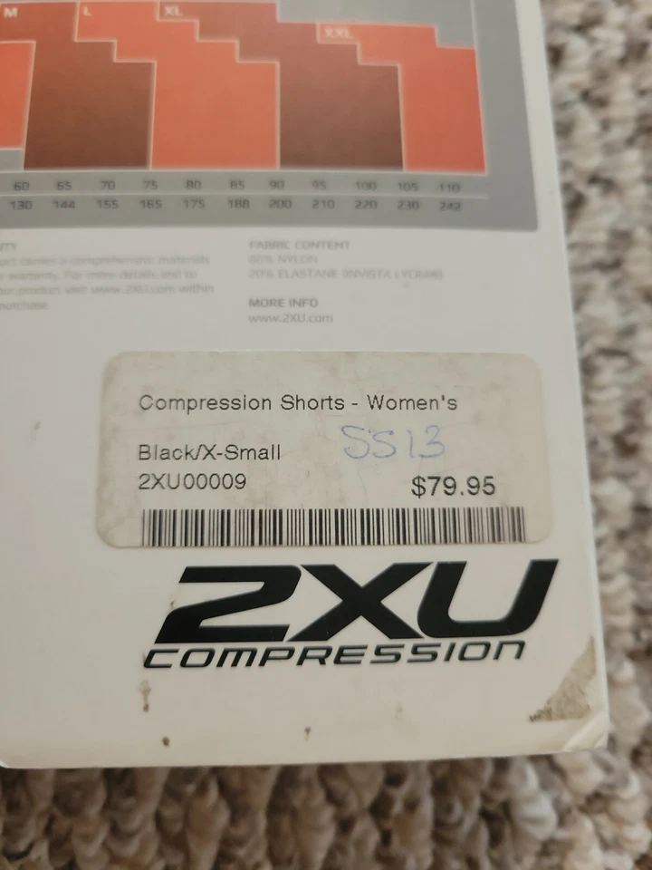 NEW 2XU Compression Short Women's XS X-SMALL BLACK WA1932b fits like XXS - Image 3 of 4