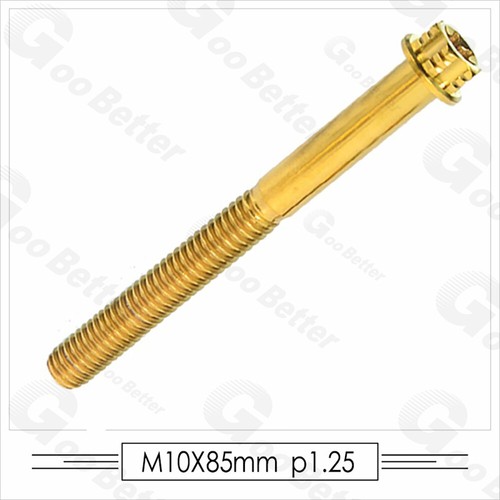 M10 Titan Flanschkopf T50 Torx Schraube Doppelantrieb Gold 1,25/1,5 mm Gewinde - Bild 30 von 30