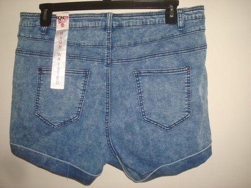 Pantalones Cortos Damas Juniors Bongo Plus Azul Índigo Talla 20W Cintura Alta - Imagen 2 de 2