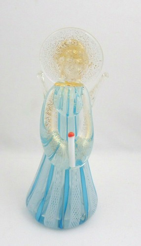 Vintage venezianischer Engel Figur blau & weiß Kunst Glasband Latticino 5" italienisch - Bild 3 von 11