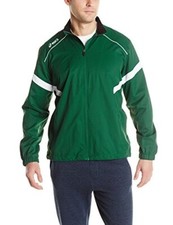 ASICS Men's Surge Warm-Up Stand Up Collar Long Sleeve Jacket, Forest/White,Small